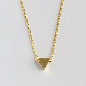 18K Gold Plated Dainty Triangle Minimalist Layering Necklace